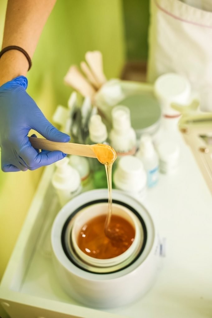Sugaring in a beauty salon